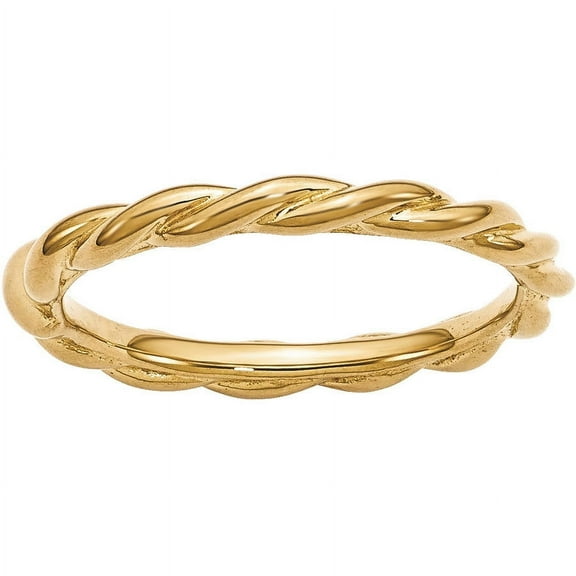 Sterling Silver Yellow-Plated Twist Ring