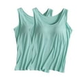thumbnail image 1 of Timegard 2 Pcs Débardeurs pour Femmes avec Soutien-Gorge Intégré Grande Taille Col Rond Doux Sans Manches Pyjamas Vêtements de Détente, 1 of 3