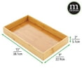 thumbnail image 4 of mDesign Stackable 15" Long Wooden Bamboo Drawer Organizer - 2 Pack, Natural Wood, 4 of 9