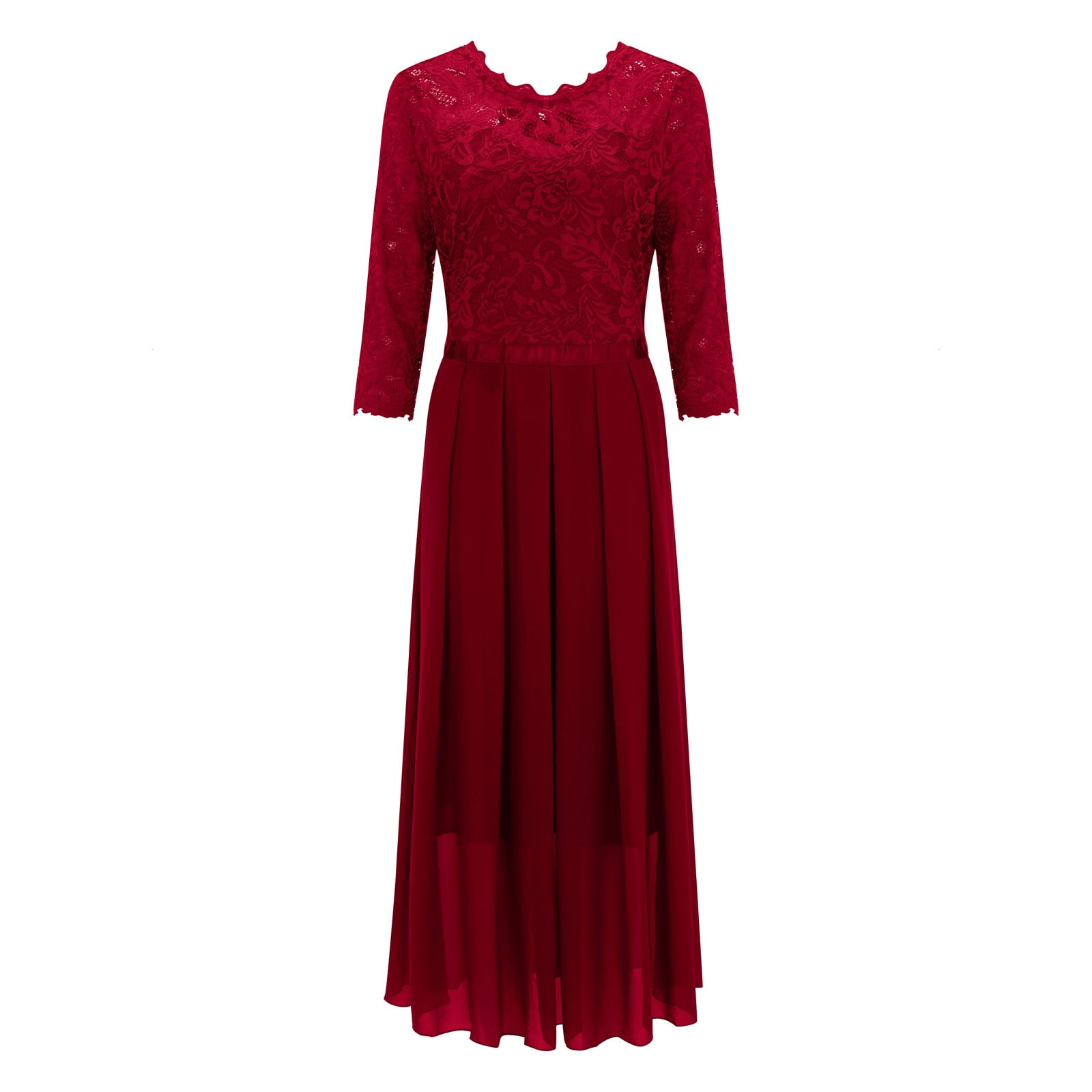 Daznico Elegant Dresses for Women,Women's V Neck Lace Chiffon