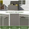 thumbnail image 5 of Uforic 60 Gallon Resin Deck Box,Outdoor Rattan Storage Box,Weatherproof, Lockable, Light Brown, 5 of 10