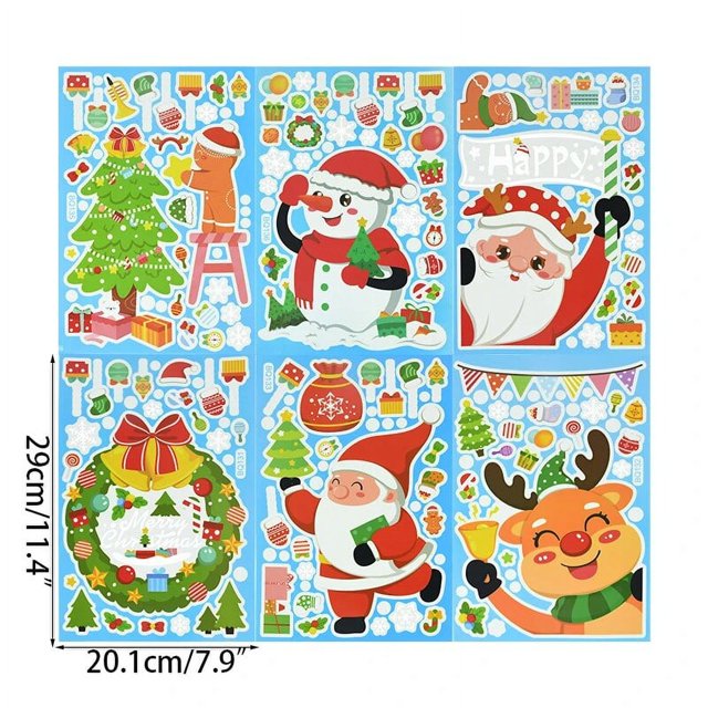 Pegatinas de cristal para ventana de Navidad, decoración de Navidad para el hogar, fiesta de Navidad, regalo, 2023