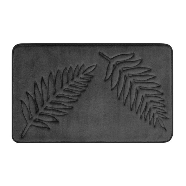 MesaSe Leaf Navy Blue Polyester Fabric Bath Rug 15.7” x 11.8” Bathroom decoration