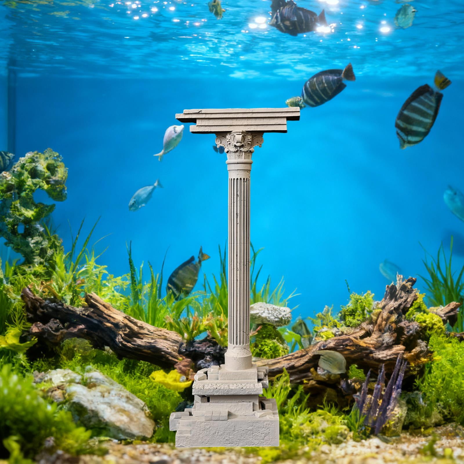 CarpNettore Roman Column Decoration Resin Aquarium Decoration Aquarium Decor Mini 18.5cm Set A