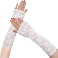 thumbnail image 2 of YooGuoGuo Women's Short Lace Half Finger Lace Sunscreen Gloves Open Finger Etiquette Wedding Decoration Gloves, 2 of 9