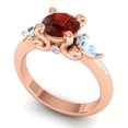 thumbnail image 2 of 2.50 Carat Round Cut Garnet & Aquamarine Gemstone Beautiful Ring for Birthday Gift Solid 18K Rose Gold Size 10.5 by Diamond-Capitals, 2 of 8