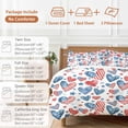 thumbnail image 6 of King 4 Piece Bedding Set Independence Day Love Heart Soft Breathable Duvet Cover and Pillowcase, American Flag Red Blue Star Duvet Cover Set Bed Sheets for Bedroom Dormitory Guest Room, 6 of 9