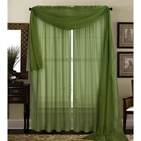 Qutain Linen Solid Viole Sheer Curtain Window Panel Drapes 55 X