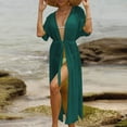 thumbnail image 6 of HOMBOM Swim Suit Cover Up for Women Beach Kimono Sheer Tie Front Vacation Womens Summer Cardigan, 6 of 6