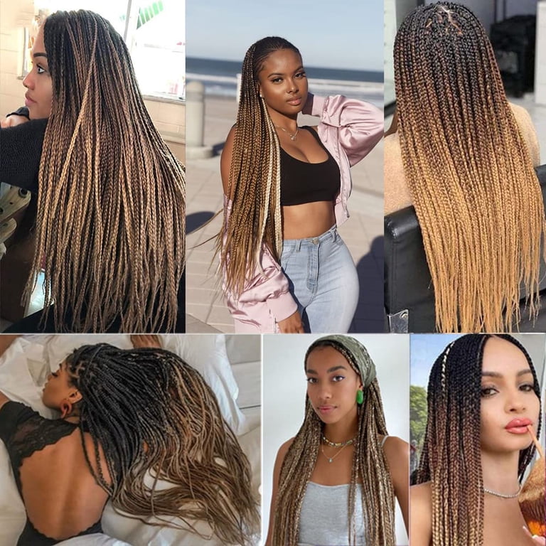 Ombre Brown Braiding Hair Extensions 24 Inch 3 Packs  display picture 2