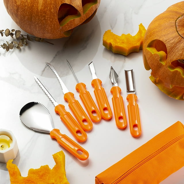 WmcyWell Pumpkin Carving Kit Tools Halloween Pumpkin Decorating Kit Stainless
