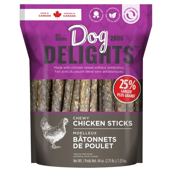 Dog Delights Bâtonnets de Poulet Gâteries pour Chiens, 1,25 kg (2,7 lb)