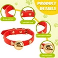 thumbnail image 3 of TELOLY Puppy Collar,PU Alloy Girl Dog Collar for Medium to Large Dogs,Adjustable Dog Paw Bell Female Dog Collar,Red,Xl, 3 of 7