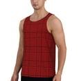 thumbnail image 2 of Xecao Red Black Houndstooth Men's Tank Top Workout Quick Dry Sleeveless Gym Jogging Muscle Shirts Summer Swim Beach Tops, 2 of 9