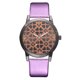 thumbnail image 1 of Reloj de pulsera de cuarzo de aleación con correa de PU para mujer, reloj de pulsera con esfera redonda y diamantes de imitación (púrpura), 1 of 3