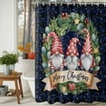 thumbnail image 3 of Shower Curtain 48"W x 72"L Christmas Gnomes Blue Fabric Shower Curtains Set with Hooks Water Repellent Bathroom Curtains Machine Washable Bathroom Accessories, 3 of 9