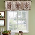 thumbnail image 3 of Texas Star Vintage Curtain Valances for Windows, Kitchen Valance Window Treatments Panel 2 Pack, Brown Retro Art Red Berry Wooden Rod Pocket Short Curtains for Bathroom Bedroom 42 x 18 Inch, 3 of 8