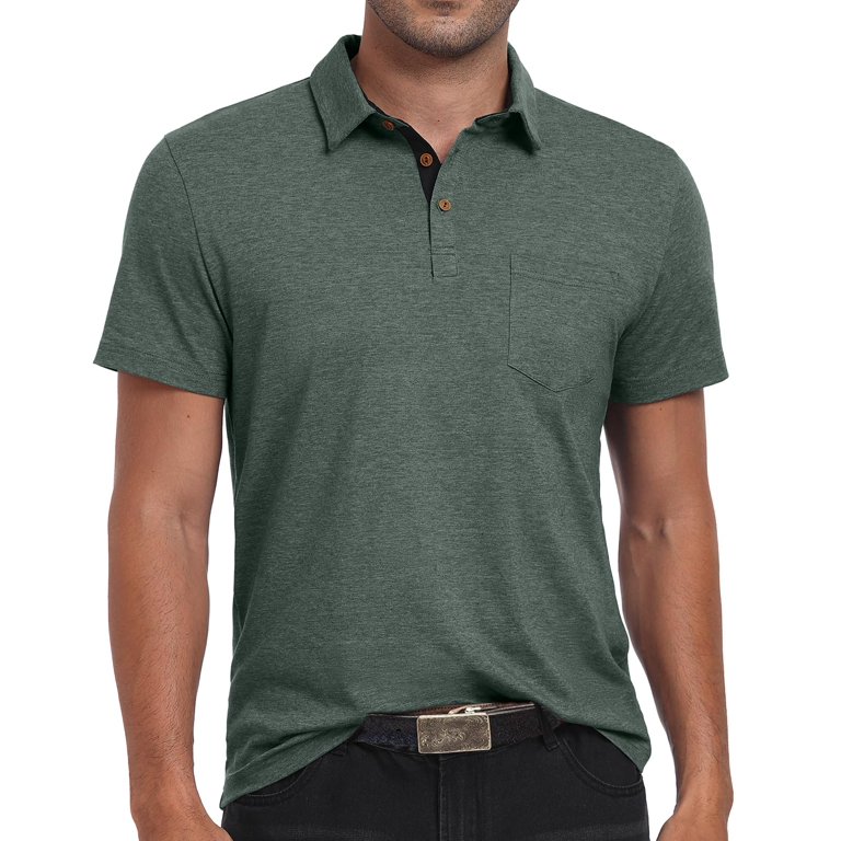 GIRUNS Men's Casual Cotton Polo Shirt photo 4