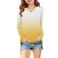 thumbnail image 6 of zbxnLI Girls V Neck Long Sleeve Shirts Teen Girls Gradient Graphic T-Shirts Casual Loose Basic Tees, 6 of 8