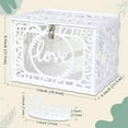 thumbnail image 3 of DIY Wedding Card Box with Slot PVC Hollow Wedding Envelope Box with Lock and Card Sign Money Box Card Box for Wedding Reception Birthday Baby Shower Graduation Party Supplies, 3 of 6