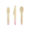 thumbnail image 1 of Disposable Wooden Cutlery, Pink, Eco-Friendly, 100-Pack, 1 of 5