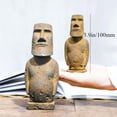 thumbnail image 2 of Cast Iron Easter Island Moai Figurine for Home Decor,Metal Statue Study Bookshelf, Wall Shelf, Living Room,Office,Garden Decor (S), 2 of 6
