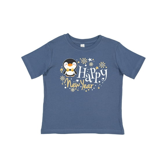 Inktastic Happy New Year with Cute Penguin Boys or Girls Baby T-Shirt