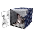 thumbnail image 5 of Outer Space Dog Crate Cover, Rockets Flying to Sky Galactic Journey Stars Cosmic Boys Adventure, Easy to Use Pet Kennel Cover Small Dogs Puppies Kittens, 7 Sizes, Orange and Dark Blue, by Ambesonne, 5 of 6