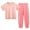 Pink, variant on MHZLDYZ Boys Girls Fall Winter Pajamas Set Toddler Casual Solid Color Blocking Shoulder Long Sleeve Pajamas Tops + Pajama Pants Thermal Underwear Set (Yellow,165)