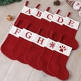 thumbnail image 3 of Vorkoi Christmas Stockings with Initials, Embroidered Letter Knit Red White Christmas Stocking, Holiday and Family StockinDg for Fireplace Christmas Holiday Party Decoration, 3 of 4