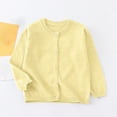 thumbnail image 2 of CYRBOKO Sweaters for Toddler Girls, Casual Long Sleeve Cotton Crew Neck Fall Cardigans Yellow Size 2-3 T, 2 of 6