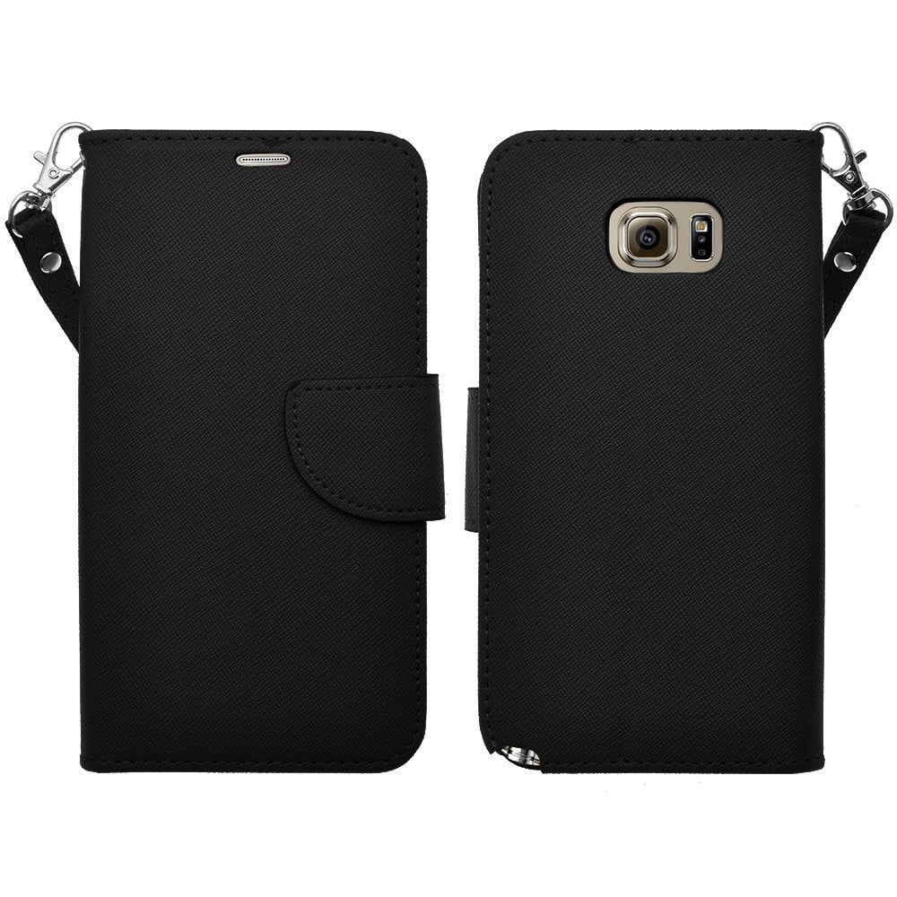 Galaxy Note 5 Case, Wrist Strap Fold[Kickstand] Pu Leather