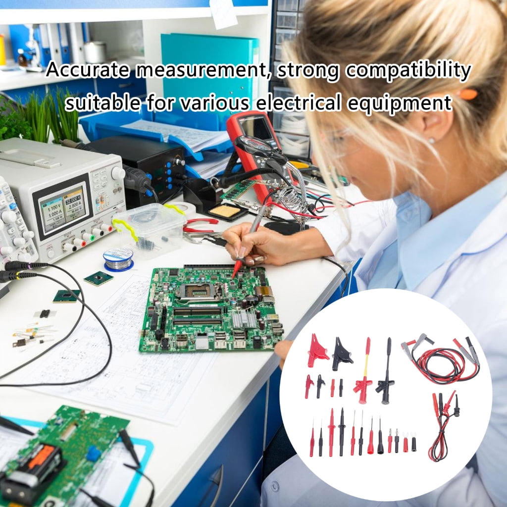 MOMOJIA Multimeter Test Leads with Tweezer Test Leads Set for Digital Multimeter Testing