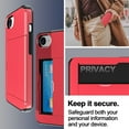 thumbnail image 4 of for iPhone 16E Case with Card Holder Shockproof Dual Layer TPU+PC Heavy Duty Protective Case Hidden Card Slot Slim Wallet Cover, 4 of 10