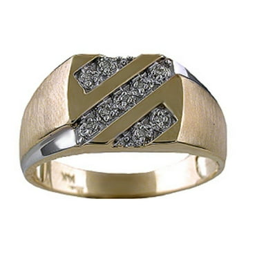 Mens Diamond Ring 14K Yellow or 14K White Gold
