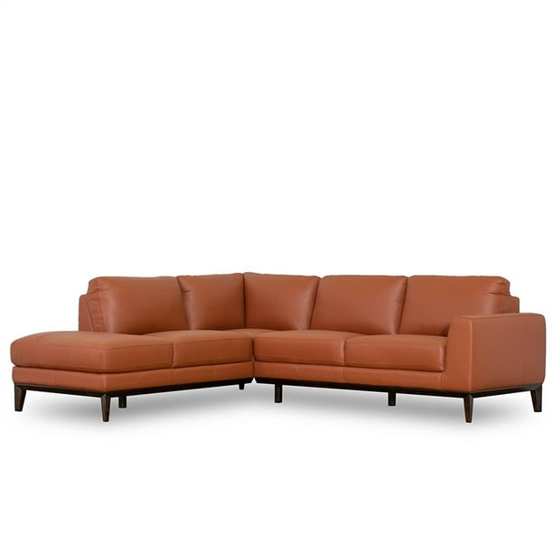 Mid Century Modern Milton Orange, Orange Leather Sectional Sofas