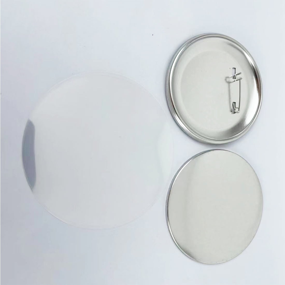 INTBUYING 100set 1.26in/32mm Round Badges Pin Back Button Metal for DIY Craft