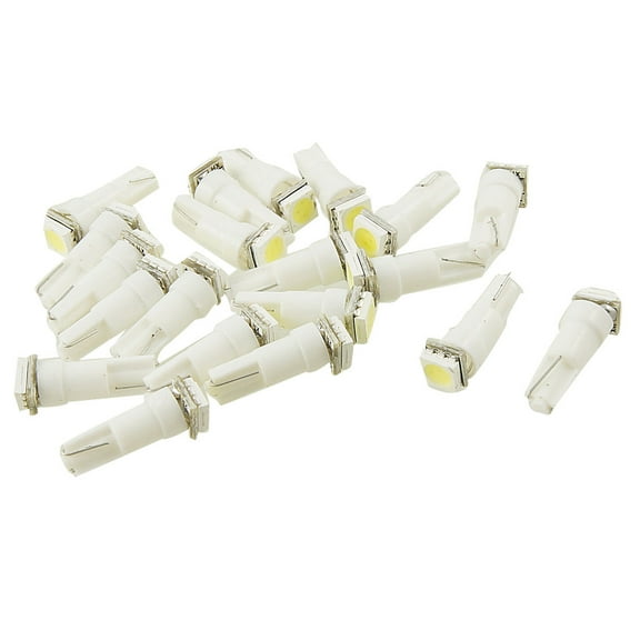 Unique Bargains 20 Pcs White T5 5050 1 Car Dashboard Light Lamp Bulbs