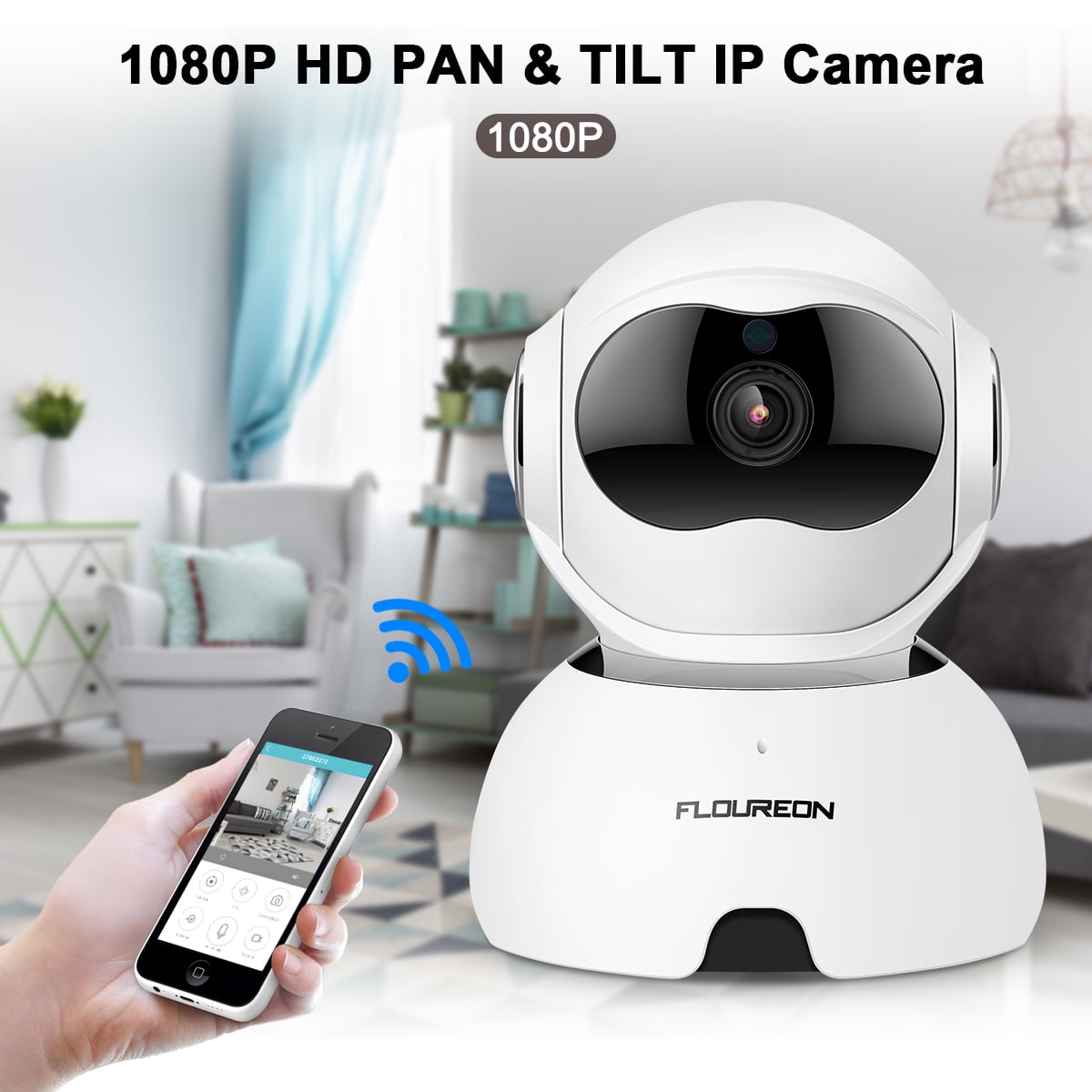 FLOUREON Q10 WiFi Wireless Security Camera, 1080P 2MP Smart Baby