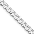 thumbnail image 6 of Diamond2Deal 925 Sterling Silver Rhodium-plated 6.8mm Flat Curb Chain Necklace for Men 20", 6 of 6