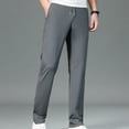 thumbnail image 5 of Men's High Stretch Ice Silk Pants Drawstring Casual Summer Pants with Pocket, 5 of 5