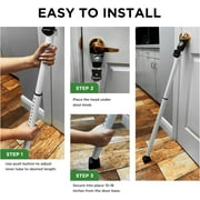 Door Stopper Security Bar with Alarm, 2-in-1 Adjustable Steel Sliding Door Bar, White, 300 lbs of Force, by Guard Dog Security