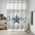 thumbnail image 6 of No Hook Shower Curtain, Texas Star Blue Shower Curtains for Bathroom with See Through Top Window, Farmhouse Country Branches Wooden Grain Waterproof & Washable Bath Curtain 60"x72", 6 of 9