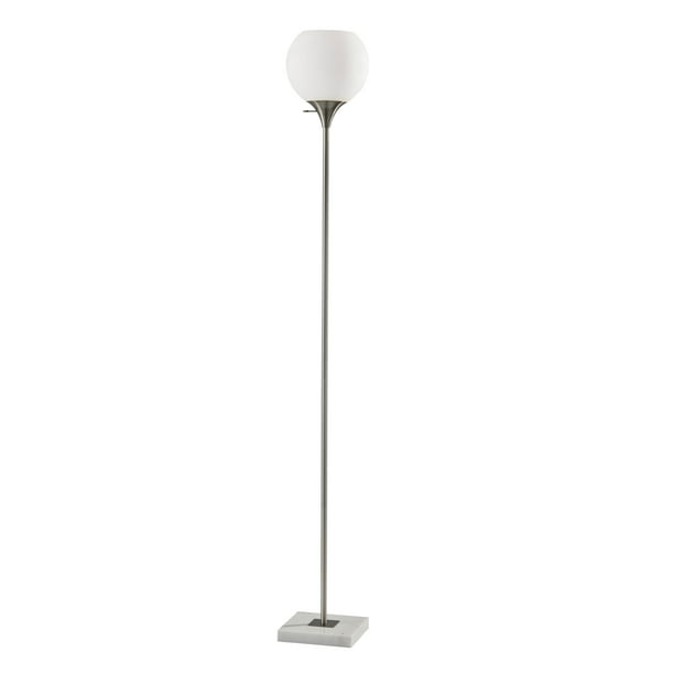 Fiona Torchiere Floor Lamp In A Brushed, White Torchiere Floor Lamp