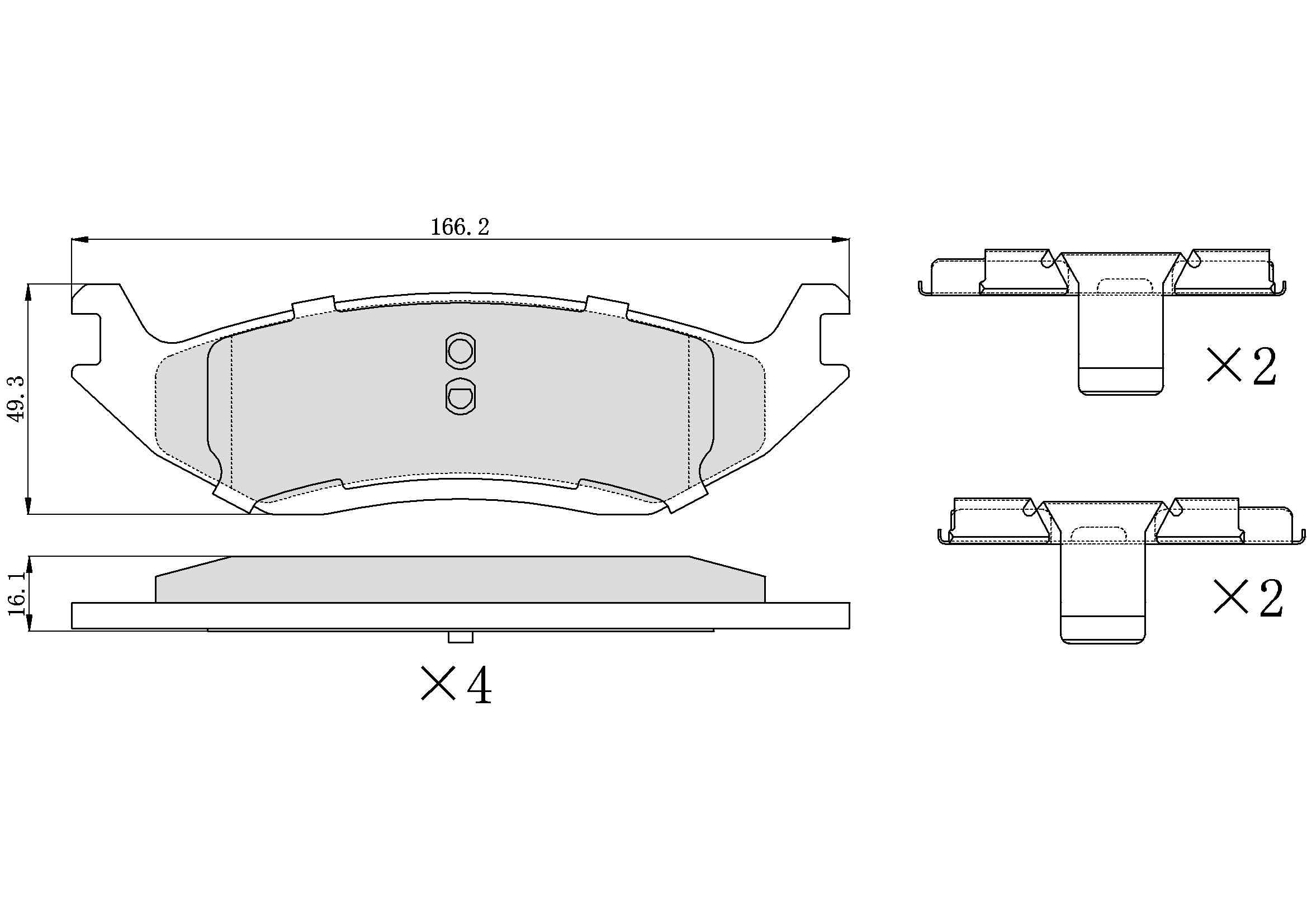 UltraHC 700 Brake Pad Set, Rear HC7.0967.0.C, Dodge Durango 2003