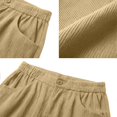 thumbnail image 5 of Bzdzmqm Women's Corduroy Pants Casual High Waisted Trousers with Pockets Elastic Waist Baggy Wide Leg Loose Trousers, Khaki L, 5 of 6