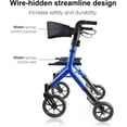 thumbnail image 3 of WalkMate Déambulateur à Roulettes pour Aînés de Grande Taille 5,3-7 Pi avec Siège à Hauteur Ajustable, Roues de 10 Pouces, Marchettes à Câbles Cachés, Conception Pliable Compacte, Aide à la Mobilité Légère pour la Marche, Dossier Élargi, Bleu, 3 of 9