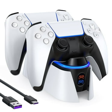 PS5 Controller Charger: PS5 Charging Station for PlayStation 5 Dualsense Controllers - Fast Charging Dock with LED Indicator, White