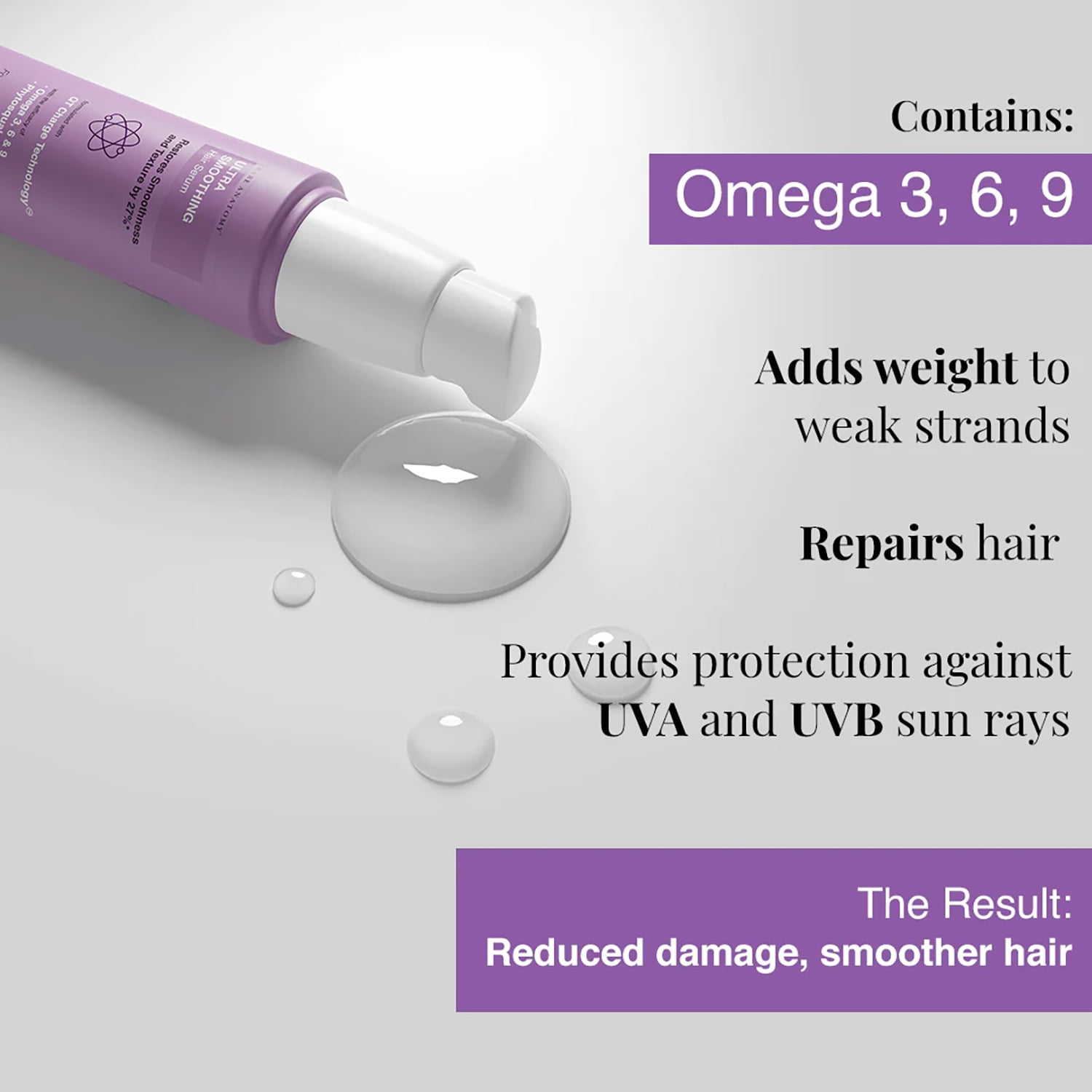 Bare Anatomy Ultra Smoothing Hair Serum 1.69 fl oz Formulated with QT Charge Technology Paraben Free-All Hair Types