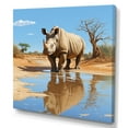thumbnail image 2 of Designart "Rhinoceros in Africa Majestic Safari Beauty I" Animals Wall Art - Modern Blue Rhinoceros Hallway Wall Art Decor, 2 of 6